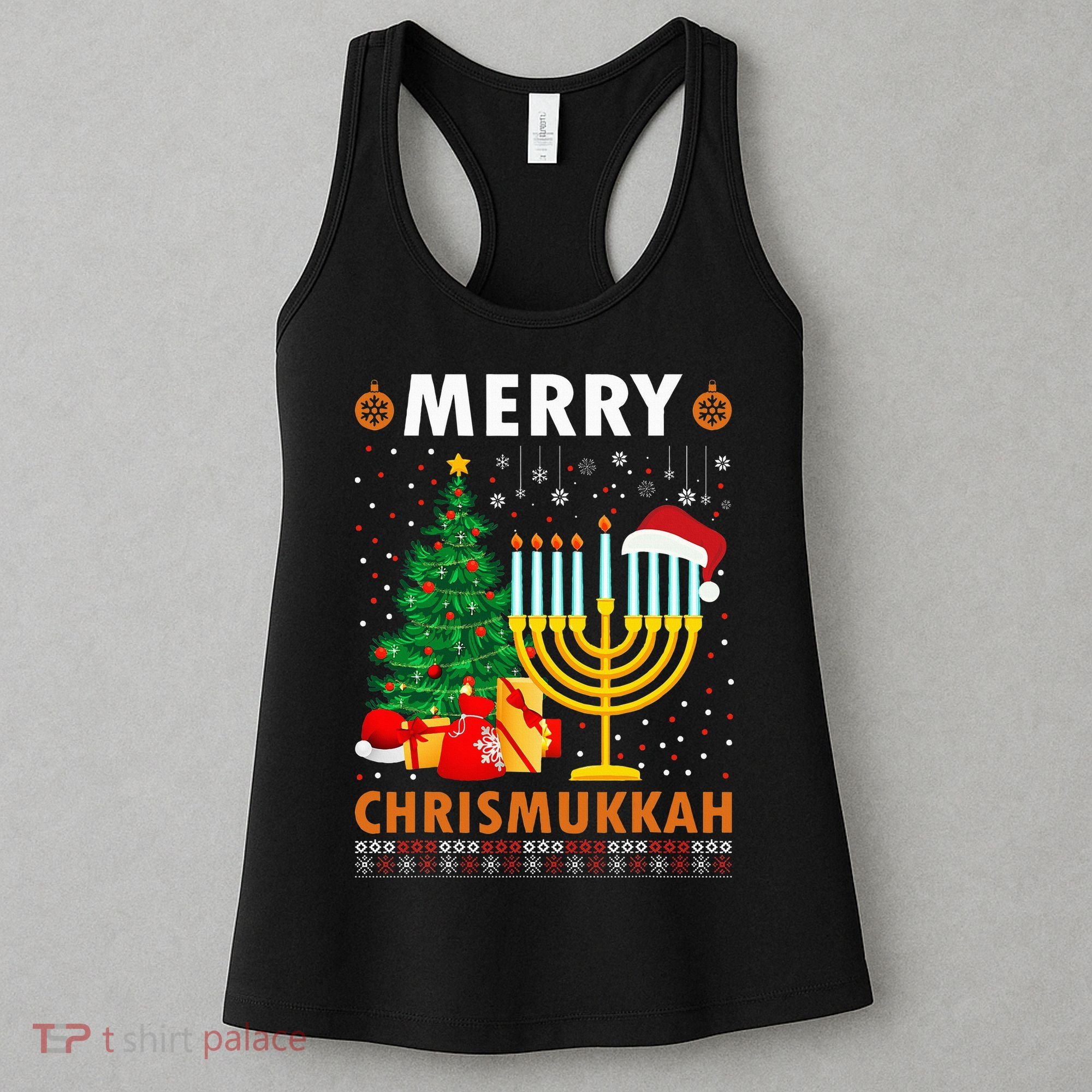 MERRY CHRISMUKKAH Jewish Christmas Hanukkah Chanukah Women's Tank Top