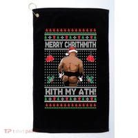 Merry Chrithmith Kith My Ath Christmas Mike Tyson Golf Towel thumb 0