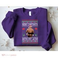 Merry Chrithmith Kith My Ath Christmas Mike Tyson Sweatshirt thumb 2