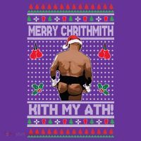 Merry Chrithmith Kith My Ath Christmas Mike Tyson Sweatshirt thumb 3