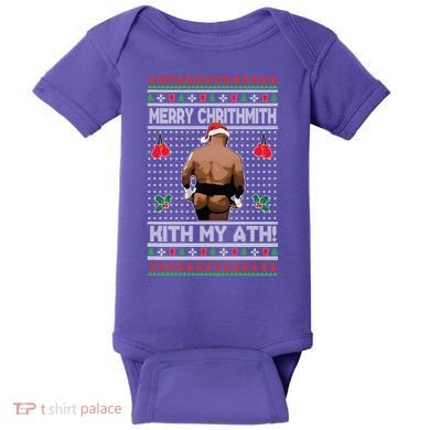 Merry Chrithmith Kith My Ath Christmas Mike Tyson Baby Bodysuit