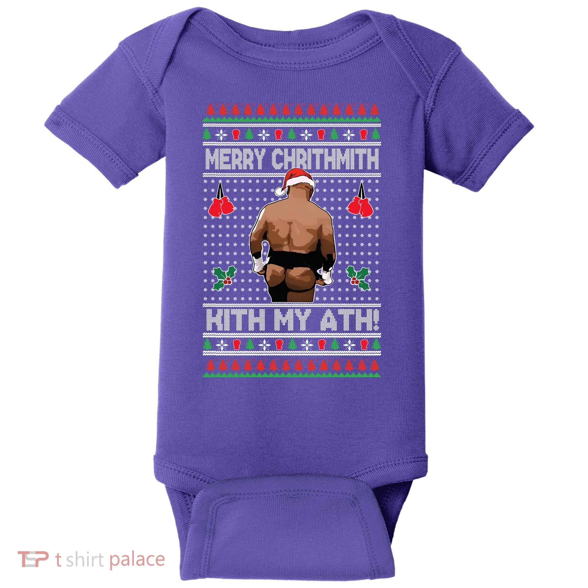 Merry Chrithmith Kith My Ath Christmas Mike Tyson Baby Bodysuit