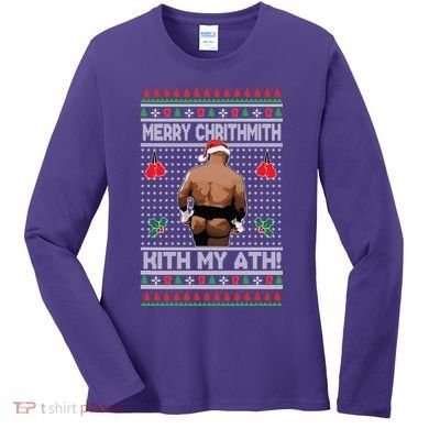 Merry Chrithmith Kith My Ath Christmas Mike Tyson Women's Long Sleeve Shirt