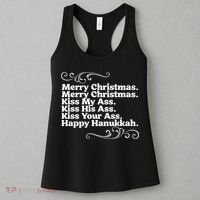 Merry Christmas K.iss My Ass Quote Christmas Vacation Women's Tank Top thumb 3