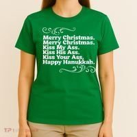 Merry Christmas K.iss My Ass Quote Christmas Vacation T-Shirt thumb 4