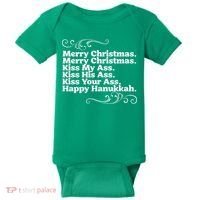 Merry Christmas K.iss My Ass Quote Christmas Vacation Baby Bodysuit thumb 0