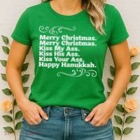 Merry Christmas K.iss My Ass Quote Christmas Vacation Women's T-Shirt thumb 2