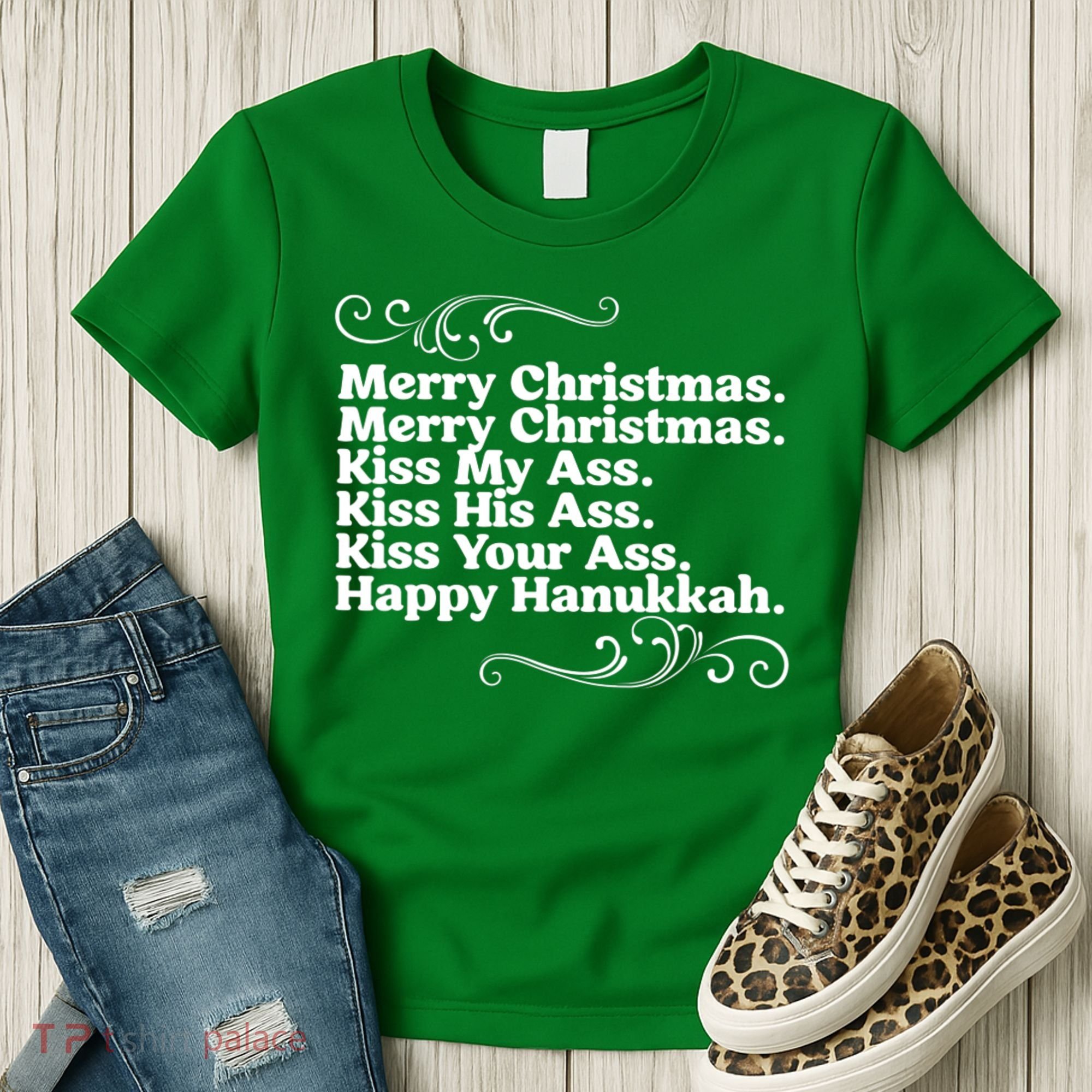 Merry Christmas K.iss My Ass Quote Christmas Vacation Women's T-Shirt