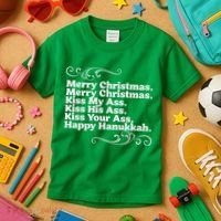 Merry Christmas K.iss My Ass Quote Christmas Vacation Kids T-Shirt thumb 3
