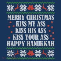 Merry Christmas Kiss My Ass His Ass Your Ass Happy Hanukkah Women's Tank Top thumb 5