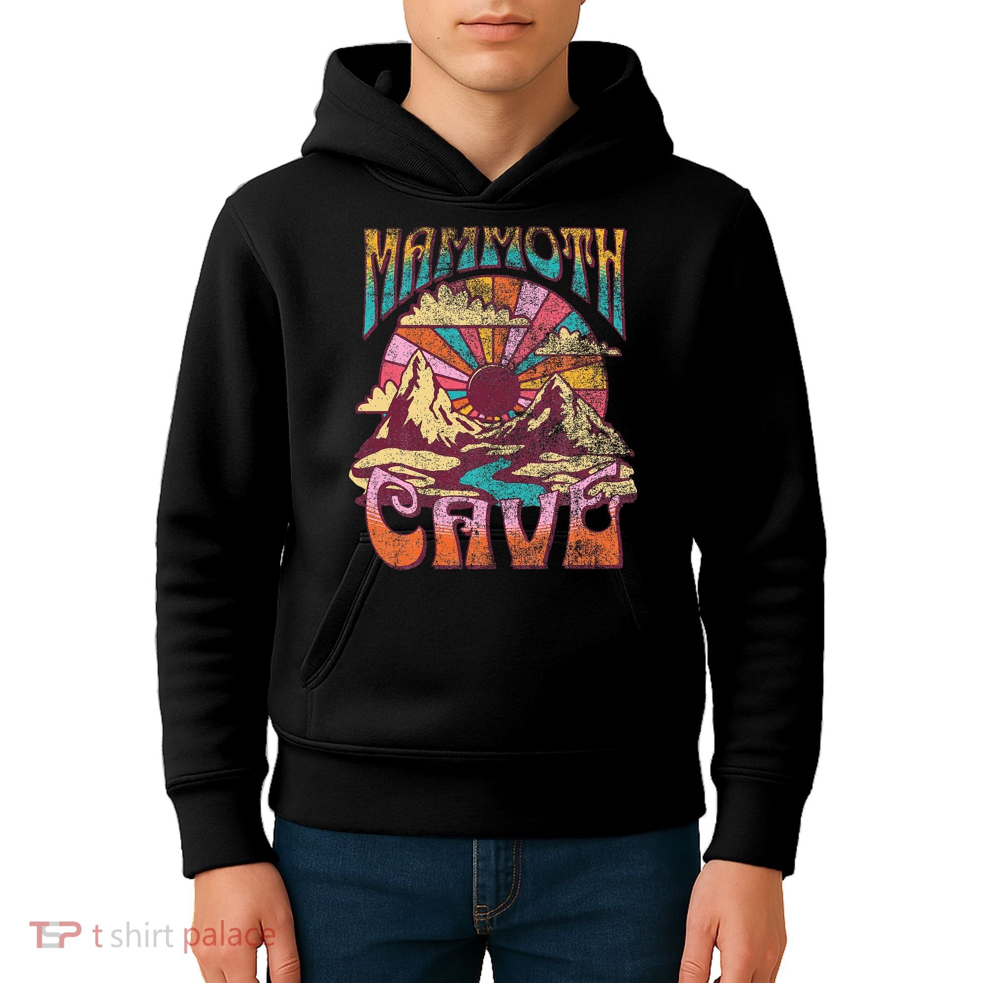 Mammoth Cave Kentucky Nature Hiking Mountains Outdoors Retro Kids Hoodie