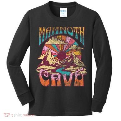 Mammoth Cave Kentucky Nature Hiking Mountains Outdoors Retro Kids Long Sleeve Shirt