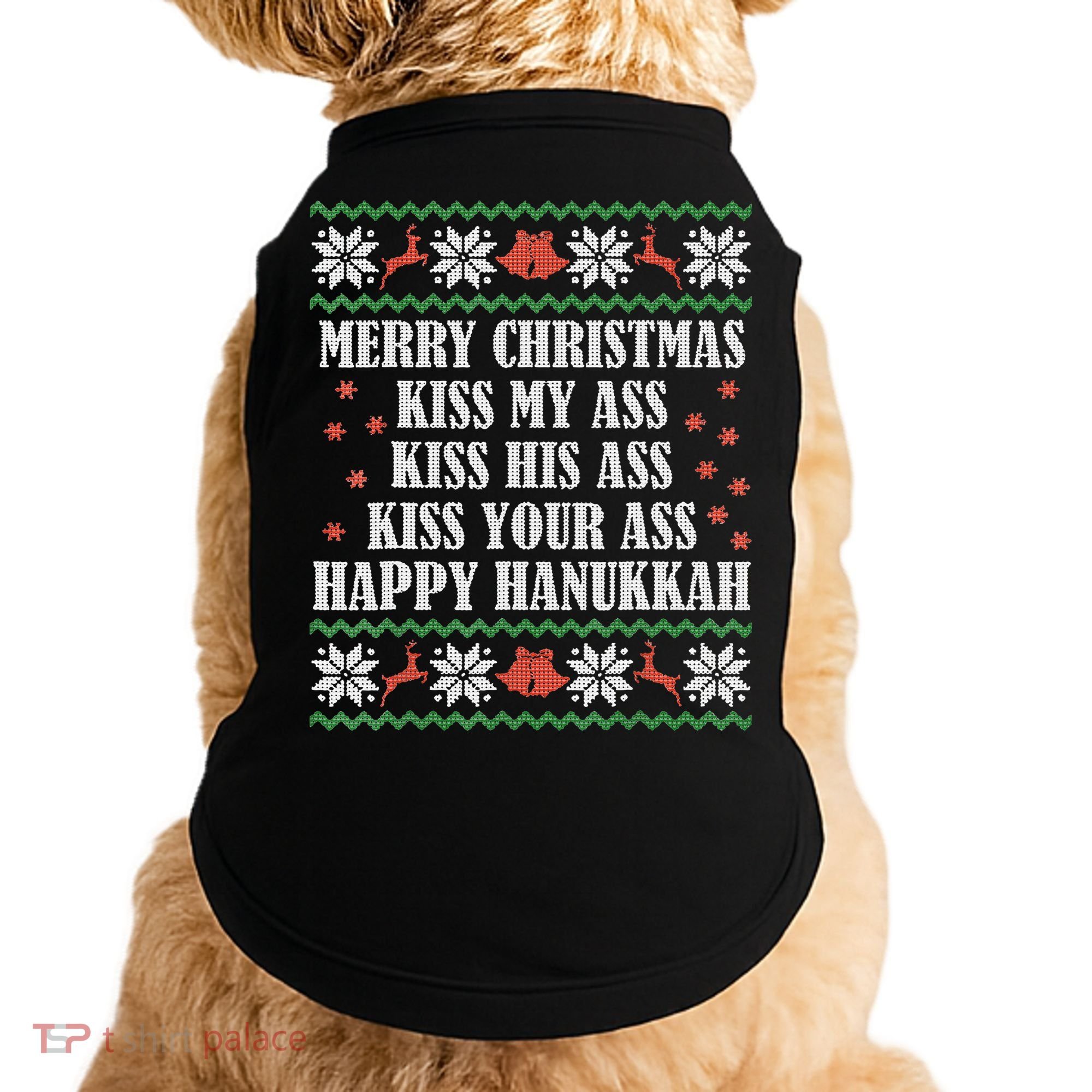 Merry Christmas K.iss My Ass His Ass Your Ass Doggie Tank