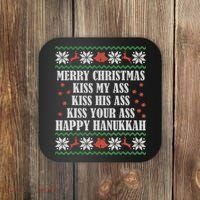 Merry Christmas K.iss My Ass His Ass Your Ass Coaster thumb 0