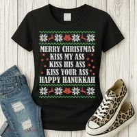 Merry Christmas K.iss My Ass His Ass Your Ass Women's T-Shirt thumb 3