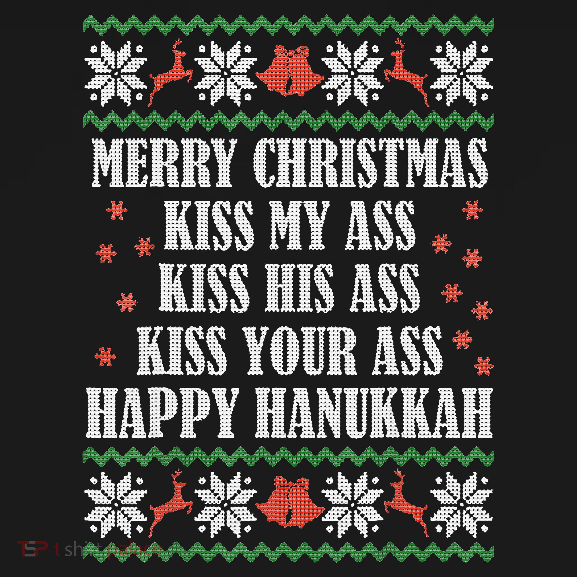 Merry Christmas kissing My Ass His Ass Your Ass Happy Hanukkah Mousepad