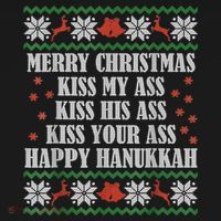 Merry Christmas Kiss My Ass His Ass Your Ass Happy Hanukkah Mousepad thumb 1