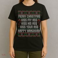 Merry Christmas Kis.s My Ass His Ass Your Ass  T-Shirt thumb 4