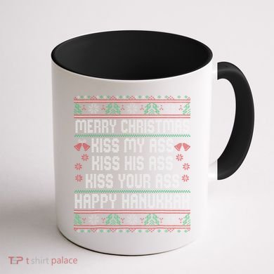 Merry Christmas Kis.s My Ass His Ass Your Ass  Coffee Mug back