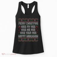 Merry Christmas Kis.s My Ass His Ass Your Ass  Women's Tank Top thumb 0
