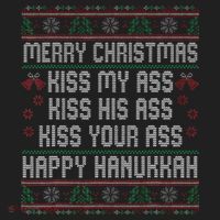 Merry Christmas Kis.s My Ass His Ass Your Ass  Hat thumb 2
