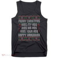Merry Christmas Kis.s My Ass His Ass Your Ass  Tank Top thumb 0
