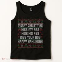 Merry Christmas Kis.s My Ass His Ass Your Ass  Tank Top thumb 2