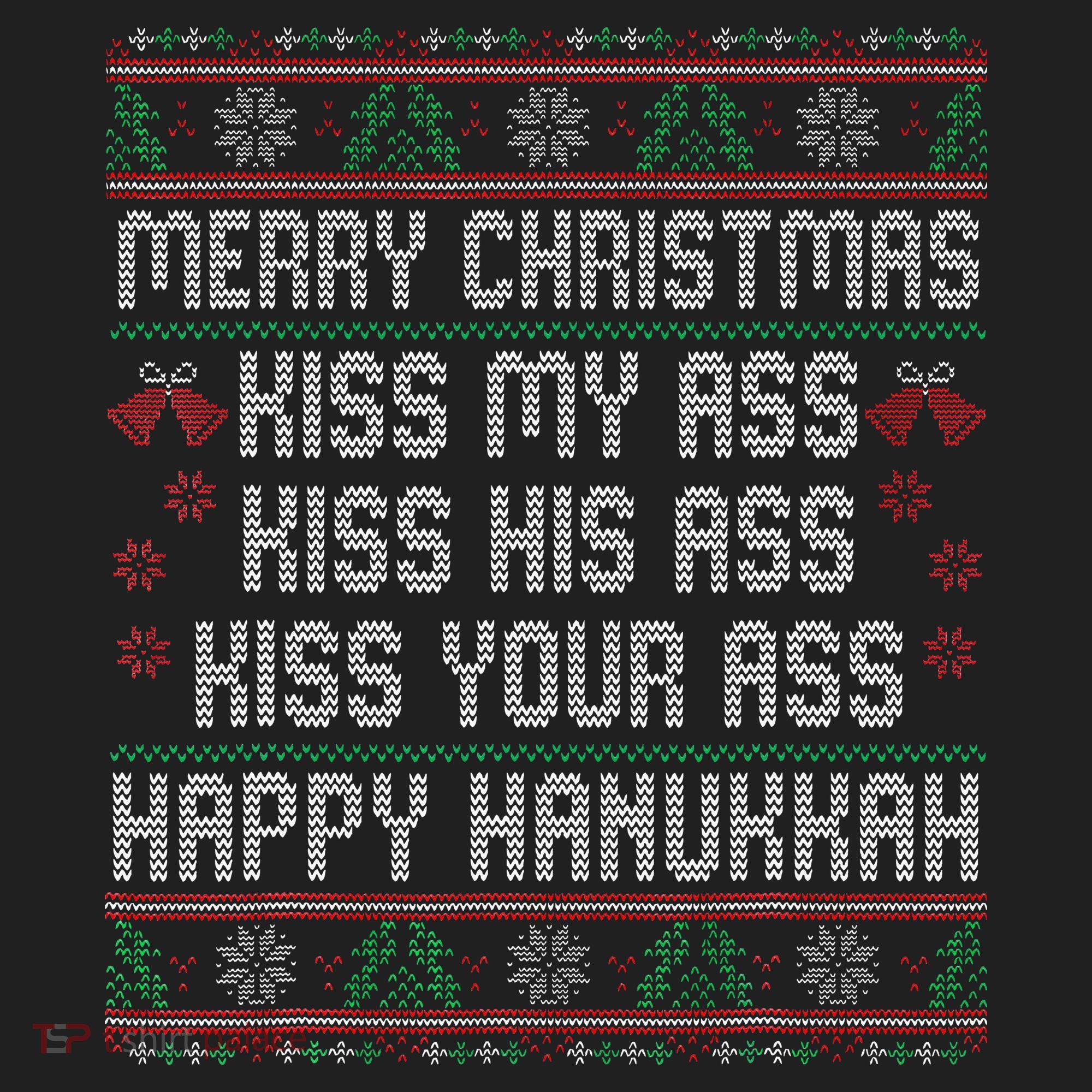 Merry Christmas Kis.s My Ass His Ass Your Ass  Golf Towel