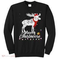 Merry Christmoose Lights Santa Hat Funny Christmas Moose  Sweatshirt thumb 0
