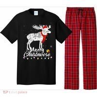 Merry Christmoose Lights Santa Hat Funny Christmas Moose  Pajama Set thumb 0