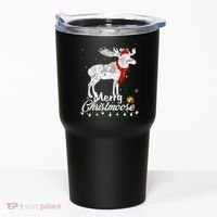 Merry Christmoose Lights Santa Hat Funny Christmas Moose  Tumbler thumb 0