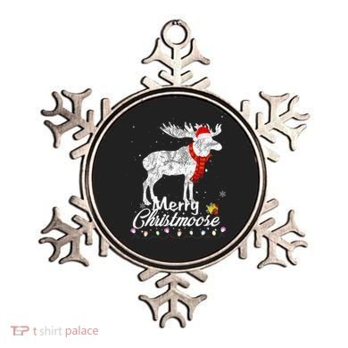 Merry Christmoose Lights Santa Hat Funny Christmas Moose  Ornament