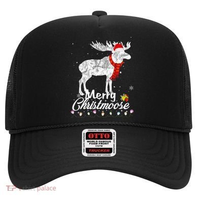 Merry Christmoose Lights Santa Hat Funny Christmas Moose  Hat