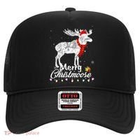 Merry Christmoose Lights Santa Hat Funny Christmas Moose  Hat thumb 0