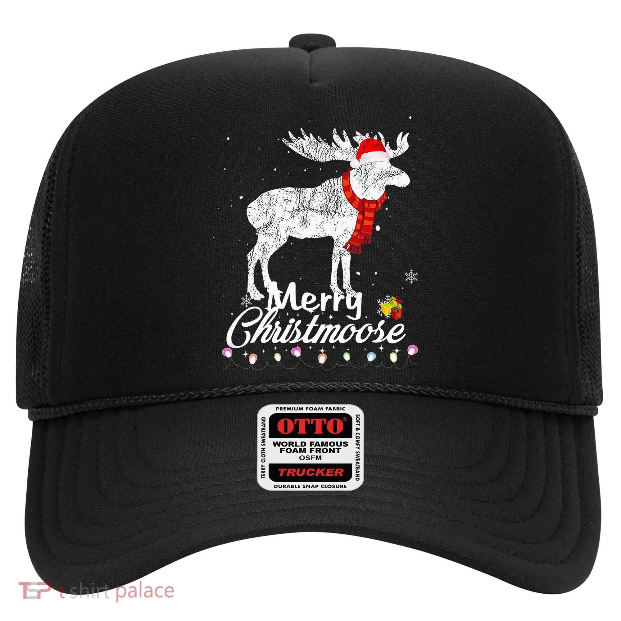 Merry Christmoose Lights Santa Hat Funny Christmas Moose  Hat