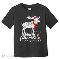 Merry Christmoose Lights Santa Hat Funny Christmas Moose  Toddler T-Shirt thumb 0