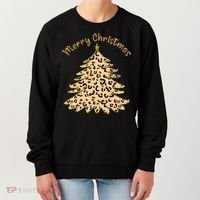 Merry Christmas Leopard Tree Holiday Women's Sweatshirt thumb 0