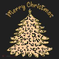 Merry Christmas Leopard Tree Holiday Women's Sweatshirt thumb 2