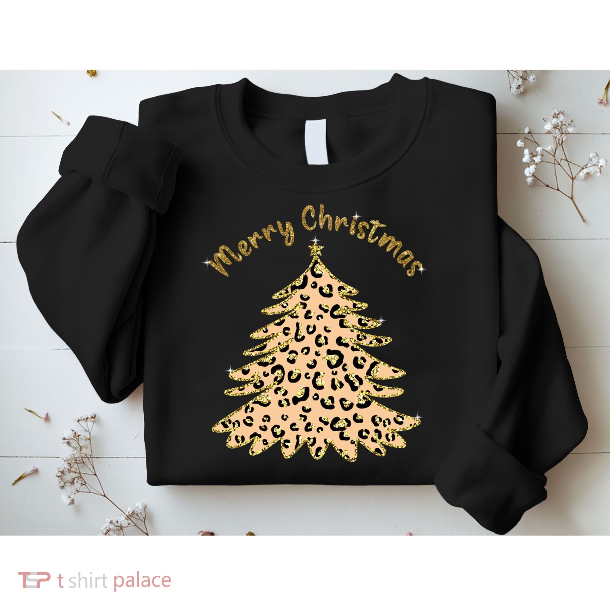 Merry Christmas Leopard Tree Holiday Sweatshirt
