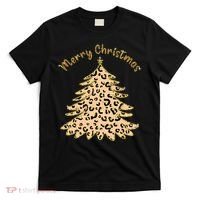 Merry Christmas Leopard Tree Holiday T-Shirt thumb 0