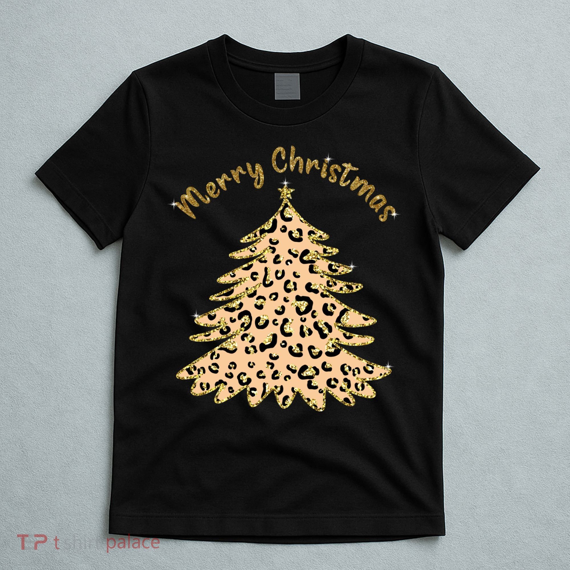 Merry Christmas Leopard Tree Holiday T-Shirt