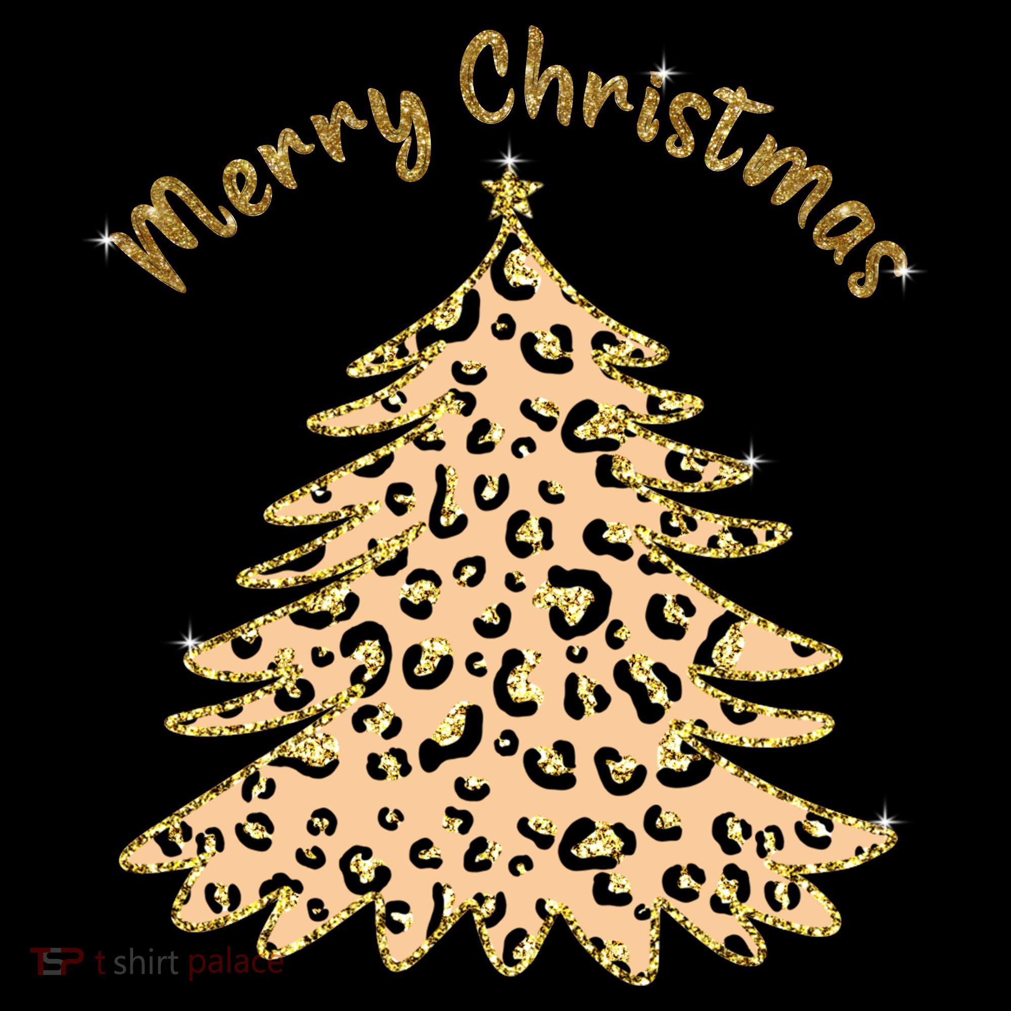 Merry Christmas Leopard Tree Holiday Women's Tank Top
