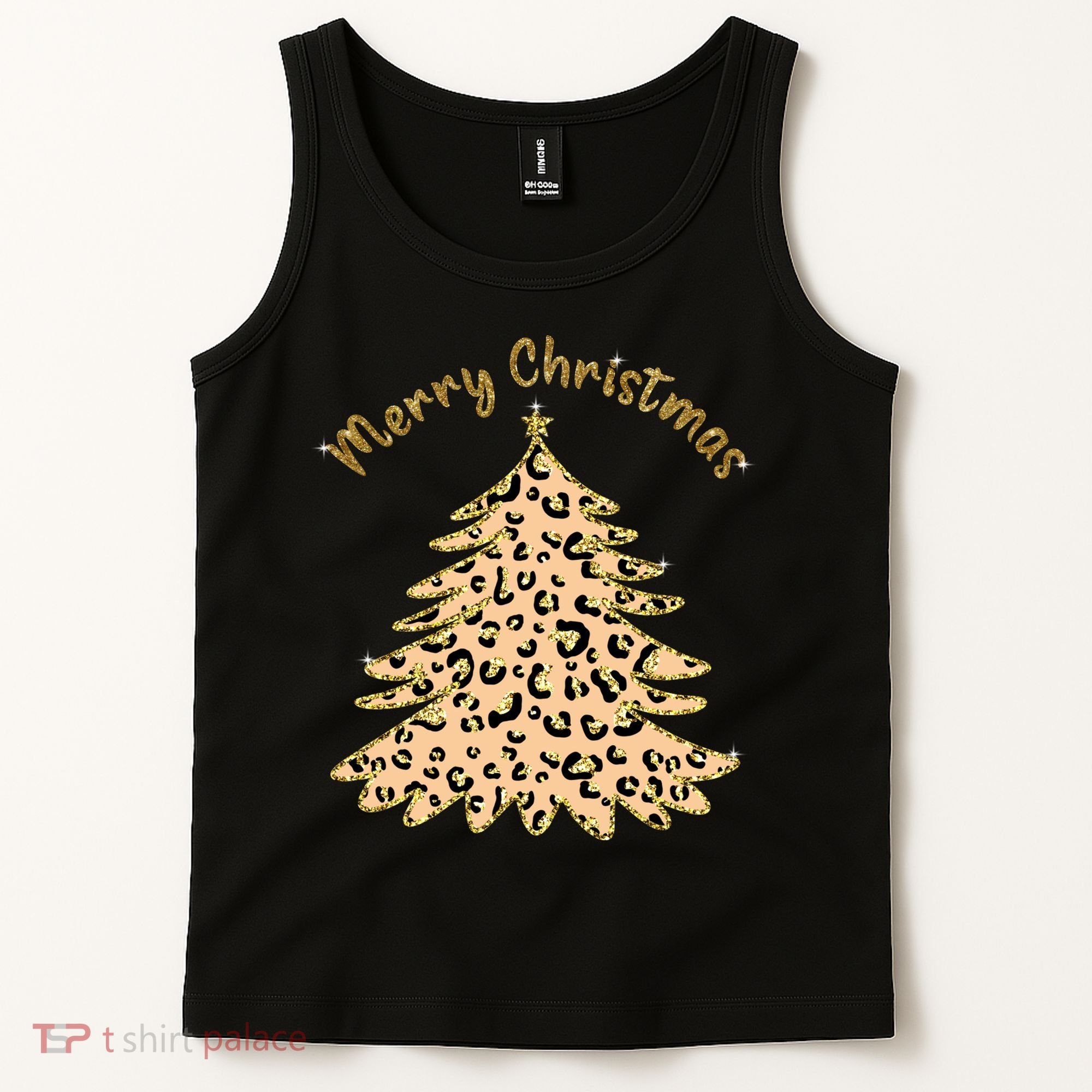 Merry Christmas Leopard Tree Holiday Tank Top