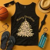 Merry Christmas Leopard Tree Holiday Tank Top thumb 4