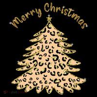 Merry Christmas Leopard Tree Holiday Women's T-Shirt thumb 6
