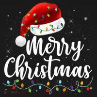 Merry Christmas Lights Red Santa Hat Xmas Family USA-Made Doggie Bandana thumb 2