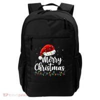 Merry Christmas Lights Red Santa Hat Xmas Family Backpack thumb 0