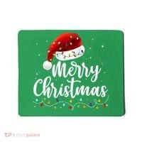 Merry Christmas Lights Red Santa Hat Xmas Family Mousepad thumb 0