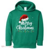 Merry Christmas Lights Red Santa Hat Xmas Family Toddler Hoodie thumb 0