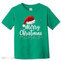 Merry Christmas Lights Red Santa Hat Xmas Family Toddler T-Shirt thumb 0